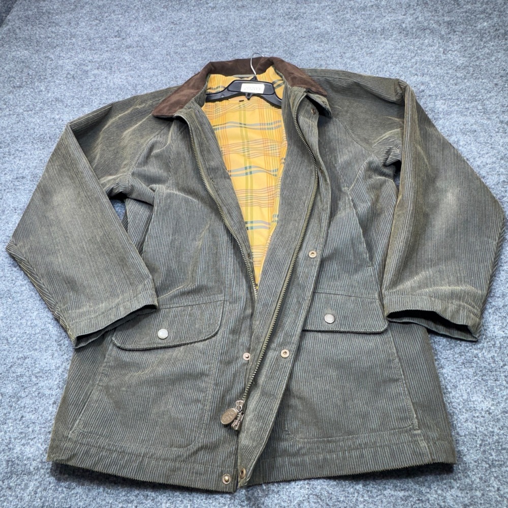 Le Chameau St Hubert Field Jacket Mens Large Green Corduroy Hunting Coat Safari